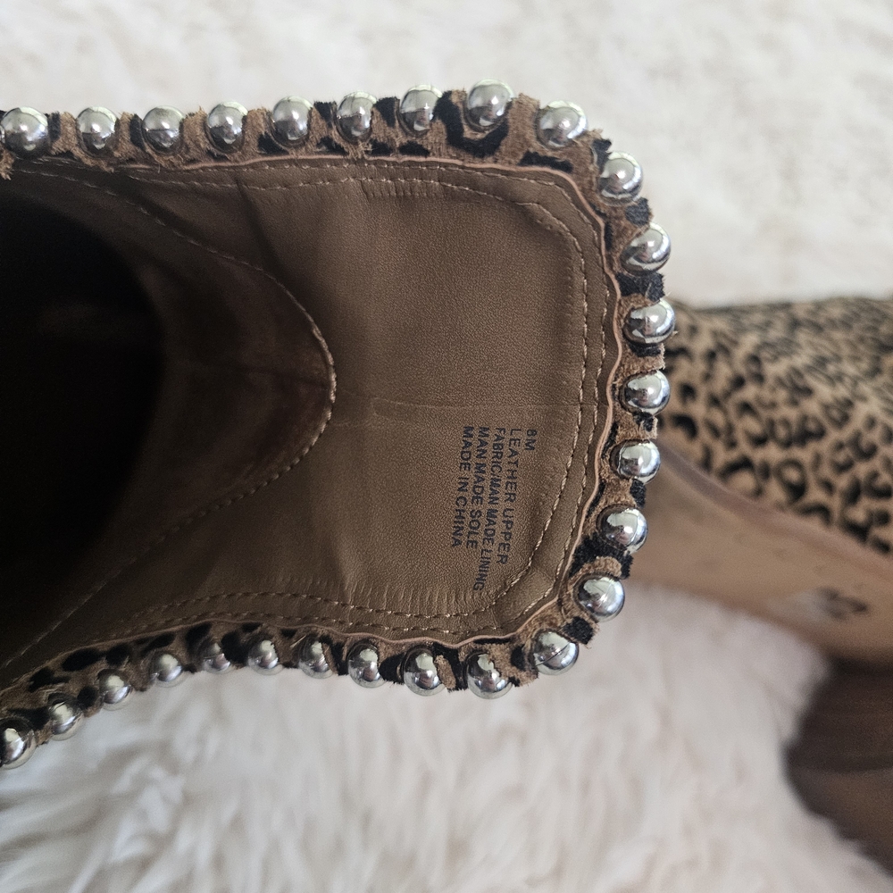 Gianni Bini Leopard Print Ankle Boots with Rhinestone Detail - Picture 4 of 4